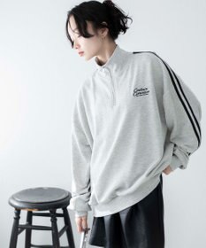 WEGO ラインハーフジップBIGスウェット