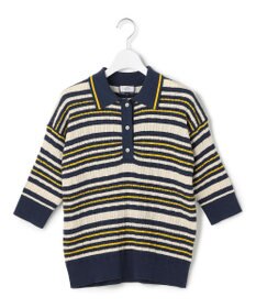J.PRESS YORK STREET 【WOMEN】コットンボーダー ニットポロシャツ