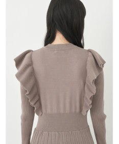 earth music&ecology ショルダーフリルニットワンピース