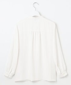 J.PRESS LADIES S 【洗える】パウダージョーゼット ボウタイ バンドカラー ブラウス
