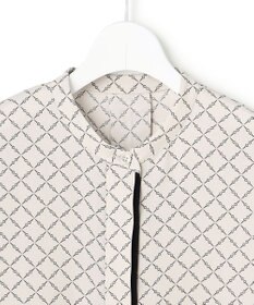 ICB L 【先行予約・WEB限定カラーあり】BackSatinAmunzen 5分袖バンドカラーブラウス