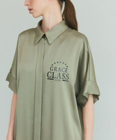 GRACE CONTINENTAL ダブルサテンシャツドレス