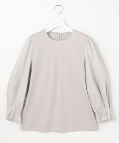 自由区 L スムースコンビ ボリューム袖カットソー