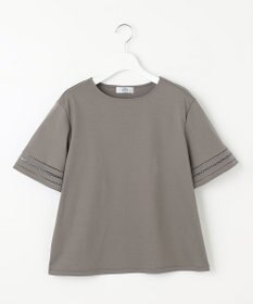 J.PRESS LADIES S 【接触冷感・UVケア】コンパクトコットンスムース 刺繍スリーブ カットソー