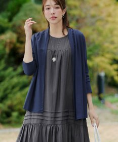 Tiaclasse 麻調ピンタックロングワンピース