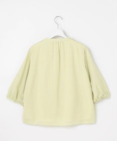 J.PRESS LADIES 【洗える】コットンブレンドチェック バンドカラー カットソー