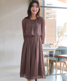 Tiaclasse L ブラウジングシフォンワンピース