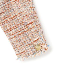 23区 L GIOLICAツイード ノーカラー ボタン ジャケット