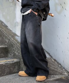 WEGO ワーカーズダブルニーデニムパンツ