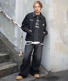 WEGO ワーカーズダブルニーデニムパンツ