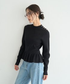 YECCA VECCA 金釦ペプラムニット