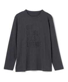 UNFILO コットンスムース グラフィック ロンＴ チャコール(ロゴ)