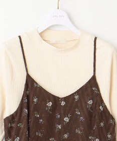 ANY SIS 【2SET】フラワーキャミ ワンピース × リブインナー