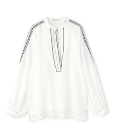 BEIGE， AXI / 刺繍ステッチ ドルマンスタンドブラウス