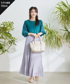 Tiaclasse 【新色追加・洗える】異素材パフ袖トップス