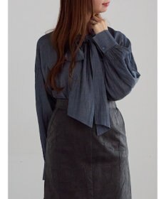 Te chichi シアーデニムボウタイブラウス