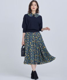 組曲 カッティングローズプリント ワンピース