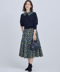 組曲 カッティングローズプリント ワンピース