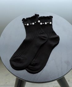 Tiaclasse リブ編みパールソックス