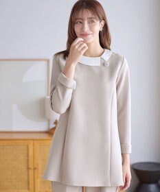 Tiaclasse 【3WAY・ストレッチジョーゼット】付け襟チュニック