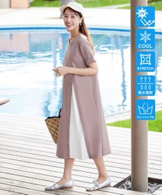 Tiaclasse 【UVケア・接触冷感】”あまラク” アシメプリーツカットソーワンピース