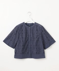 自由区 【カタログ掲載・洗える】フラワータイルレース ブラウス