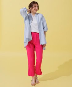 UNFILO 【GISELe 6月号掲載/洗える】リネンレーヨンバンドカラーシャツ