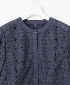 自由区 【カタログ掲載・洗える】フラワータイルレース ブラウス