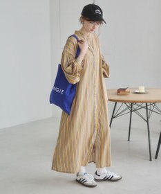 WEGO 【ANGIE VINTAGE】ボリュームスリーブ バンドカラー シャツワンピース