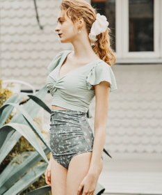 San-ai Resort（三愛水着楽園） 【San-ai Resort×PEACH JOHNコラボ】【ナイスバディ水着】フリルワイヤービキニ　9M・11L