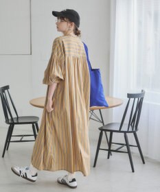 WEGO 【ANGIE VINTAGE】ボリュームスリーブ バンドカラー シャツワンピース