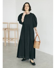 CRAFT STANDARD BOUTIQUE インド綿パフスリーブギャザーワンピース