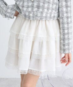 earth music&ecology ティアードレースミニスカート