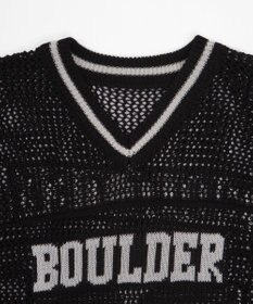 WEGO ナンバリングメッシュニットプルオーバー