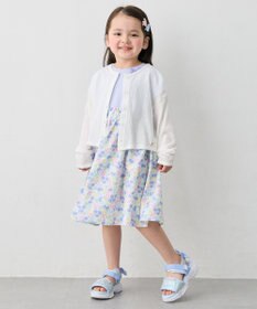 ANY KIDS 【綿100%/接触冷感】ひんやりクール パターンメッシュ カーディガン