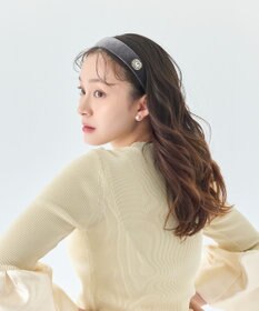 Phoebe 【生産終了】クラッシービジューカチューシャ　グレー/ベロア