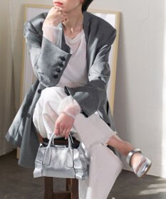 INTER-CHAUSSURES 【RIPANI】メタリックレザーフリルデザインミニバッグ