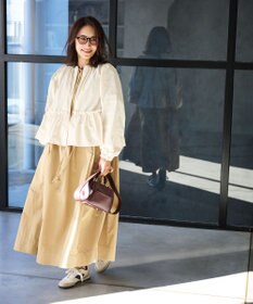 #Newans 撥水加工/UVカット機能付きペプラムライトブルゾン