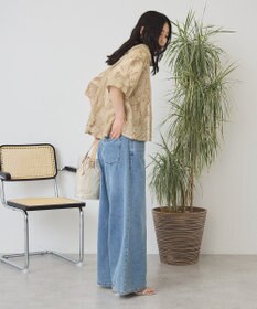 AMERICAN HOLIC 【2点セット】メッシュレース半袖シャツ+スカーフ