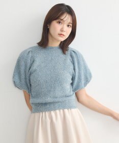 earth music&ecology ボリュームスリーブラメニットプルオーバー
