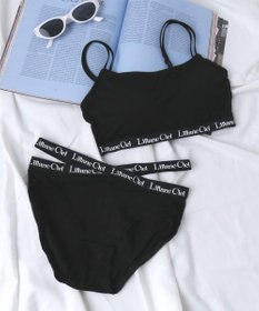 WEGO 【ブラトップ＆ショーツセット】Liliane　Ciel　ロゴテープ