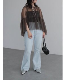 Green Parks リボンチュールデザインブラウス