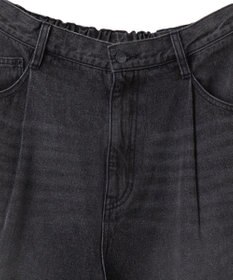 WEGO 【ユニセックス着用ITEM/ウエストゴム/SMLサイズ展開】デニムルーズテーパードパンツ