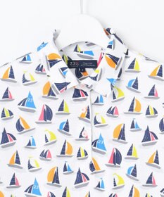 23区GOLF 【WOMEN】【吸水速乾・UVケア】マルチヨットプリント 半袖ポロシャツ