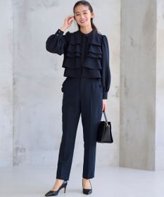 組曲 【KUMIKYOKU NAVY】コンフォータブルドレープ フリルブラウス