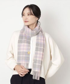 MOONBAT WEB限定【洗える】ミエル (miel) カシミヤ100％ チェックマフラー