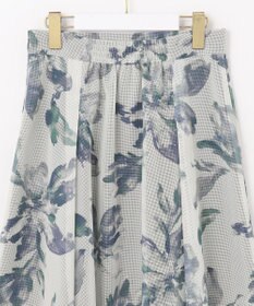 ANY SIS L 【洗える】メッシュフラワープリント スカート