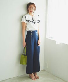 Feroux 【洗える】ハイウエストマリン パンツ