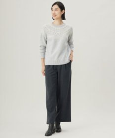 J.PRESS LADIES 【WEB限定カラーあり・洗える】FAIR ISLE ラウンドネック ニット