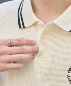 WEGO 【ユニセックス着用ITEM/MLサイズ展開】ワッフルラインポロ